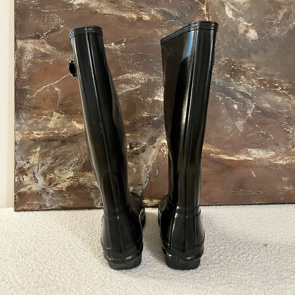 ✨ HUNTER Glossy Black Rain Boots - Picture 9 of 10